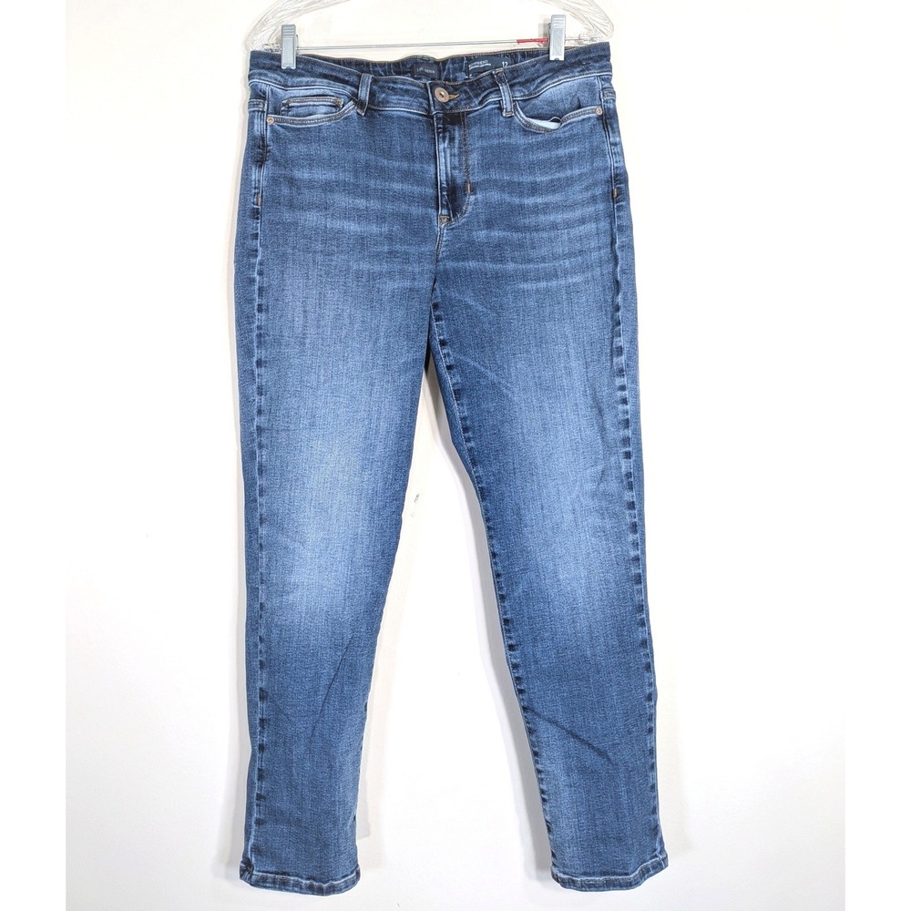 J. Jill Blue Denim Boyfriend Jeans; Straight-Leg Ankle Size 12P